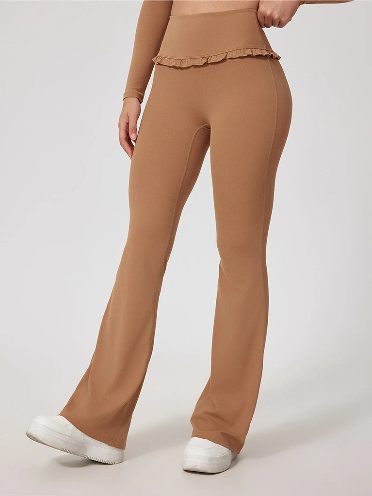 Wavy Cute Ruffle Flared Leggings