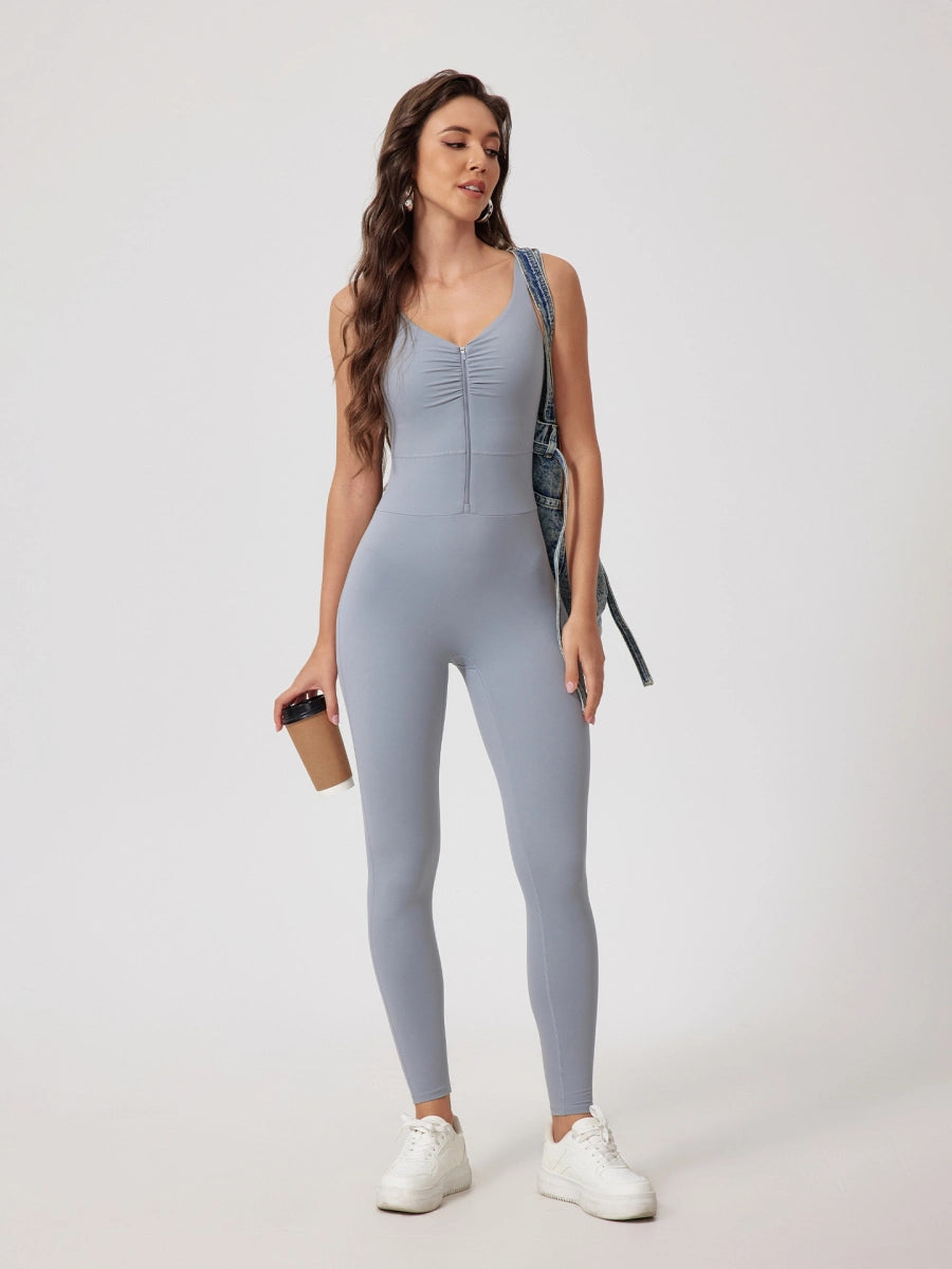 Wavy Curve Zip Suit