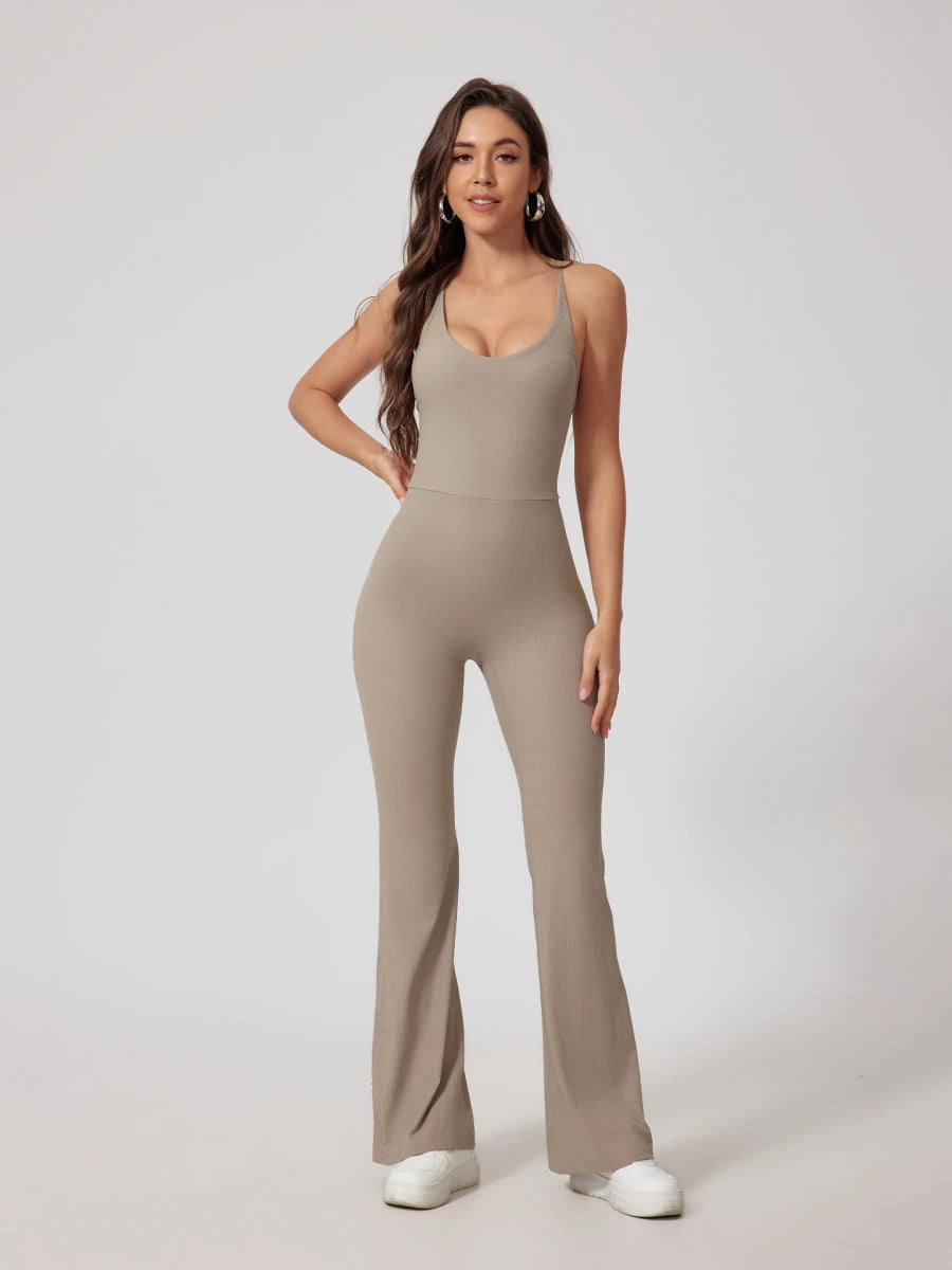 Wavy Strap Halter Suit