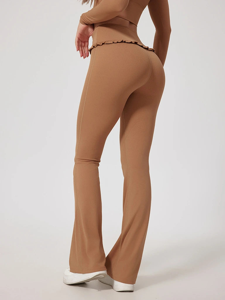 Wavy Cute Ruffle Flared Leggings