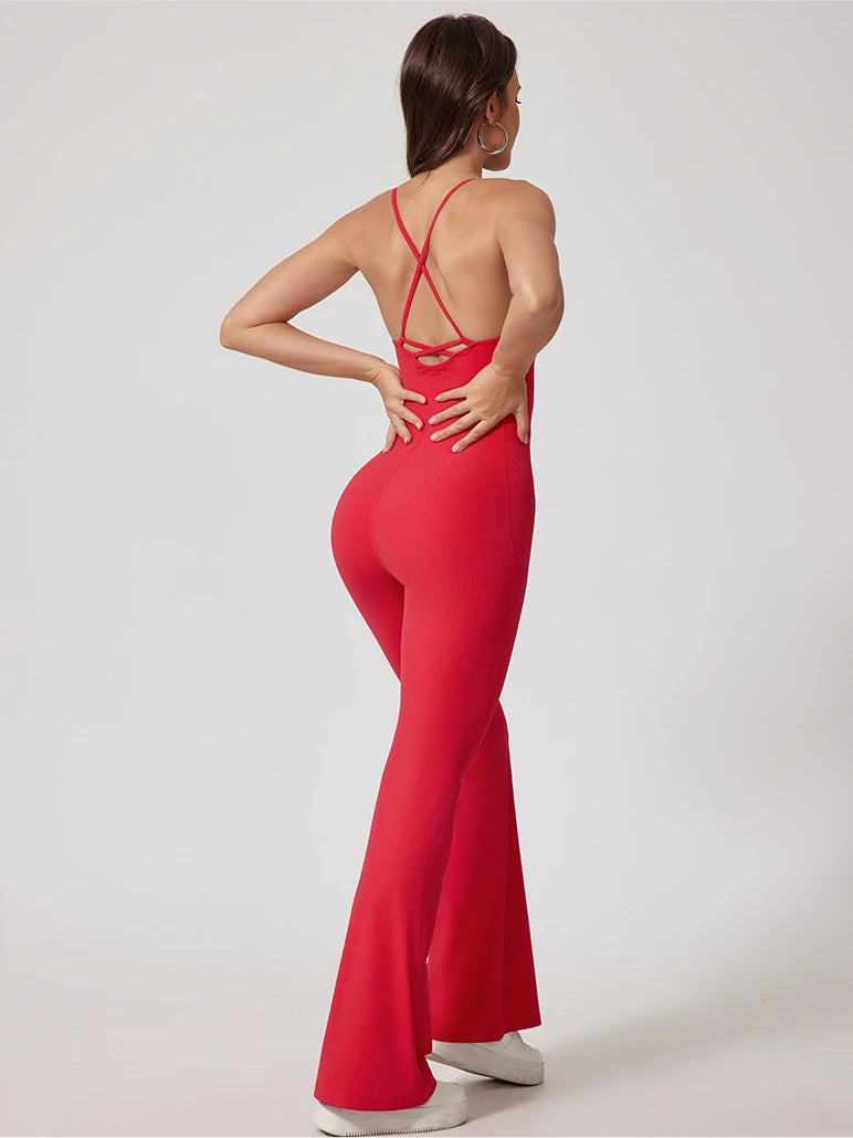 Wavy Strap Halter Suit