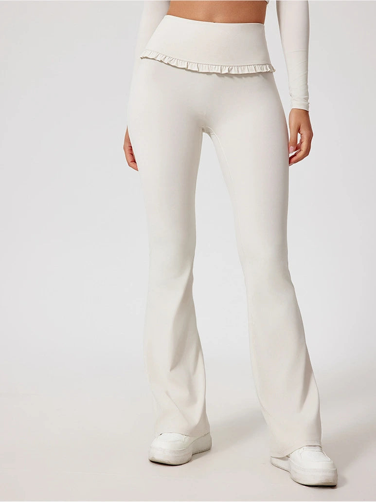 Wavy Cute Ruffle Flared Leggings