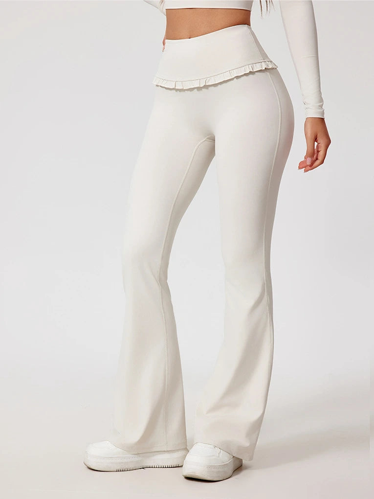 Wavy Cute Ruffle Flared Leggings