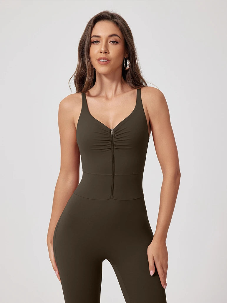 Wavy Curve Zip Suit