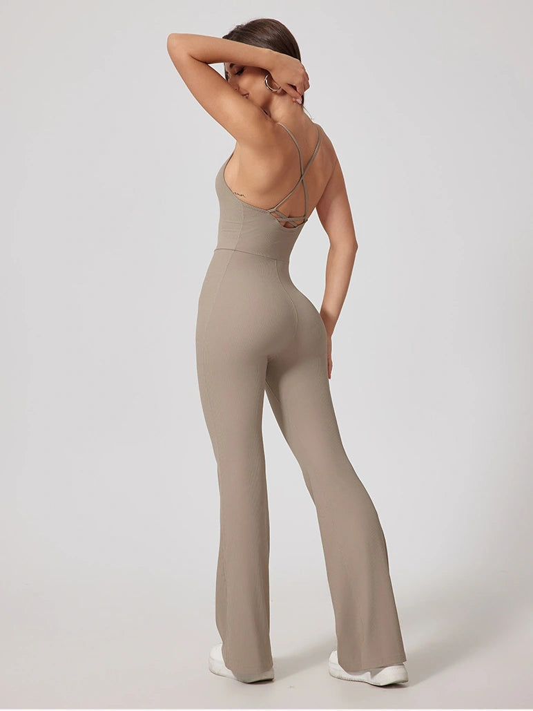Wavy Strap Halter Suit