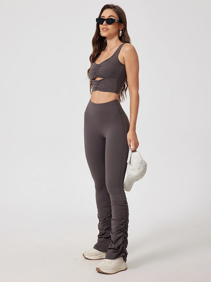 Wavy Stretch Flared Leggings