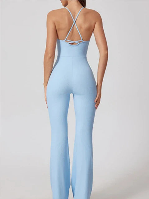Wavy Strap Halter Suit