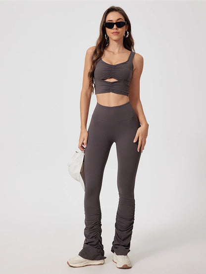 Wavy Stretch Flared Leggings