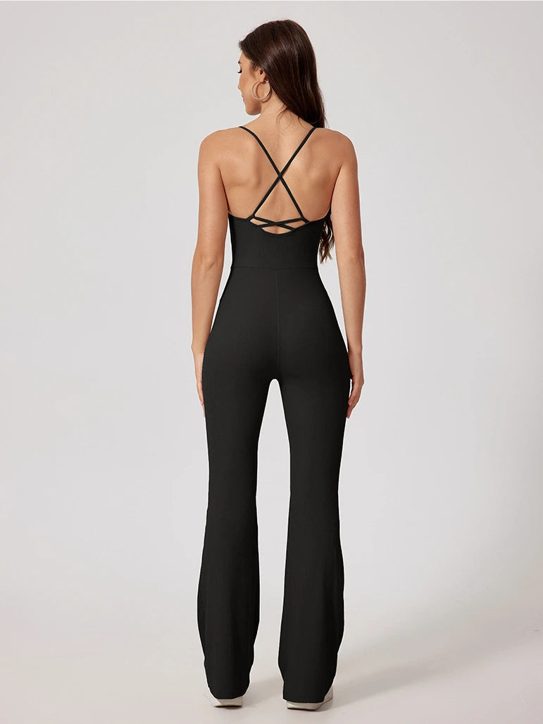 Wavy Strap Halter Suit