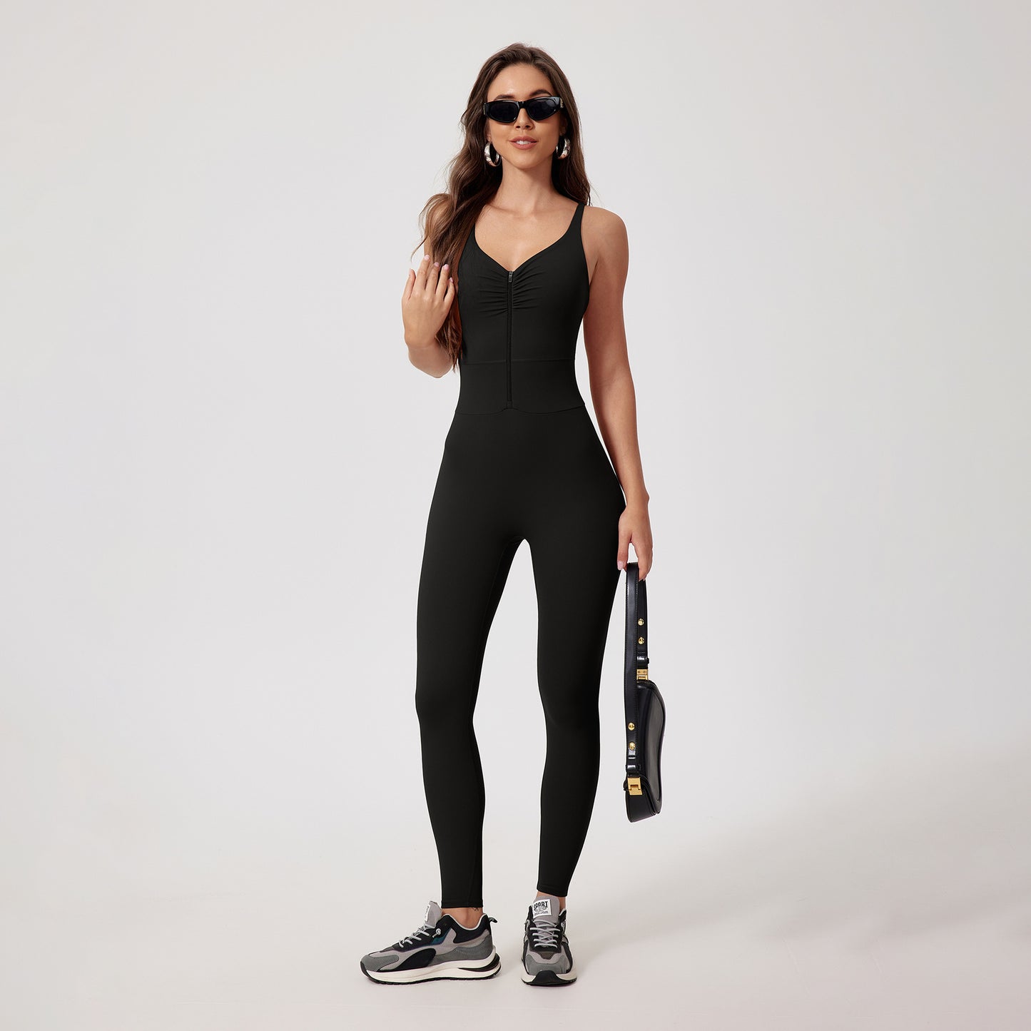 Wavy Curve Zip Suit