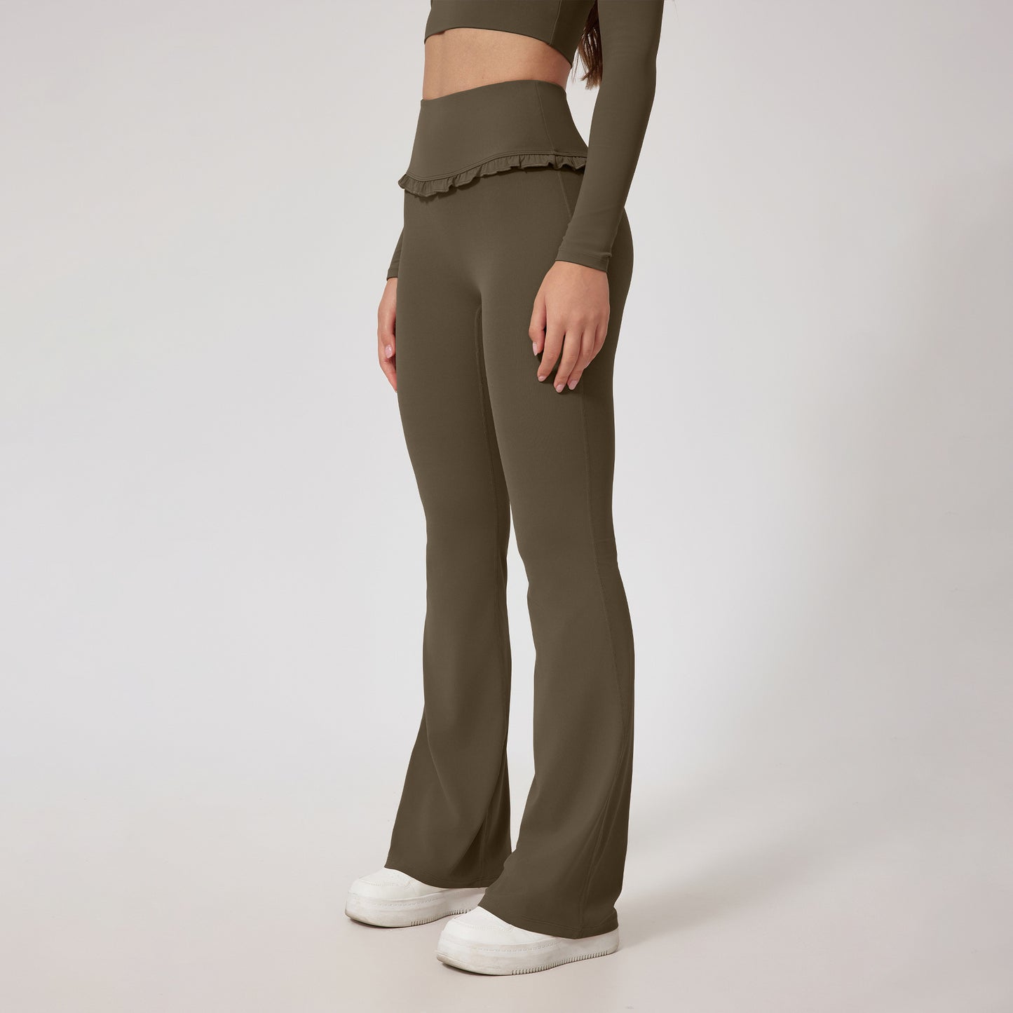 Wavy Cute Ruffle Flared Leggings