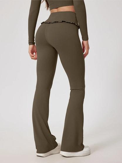 Wavy Cute Ruffle Flared Leggings