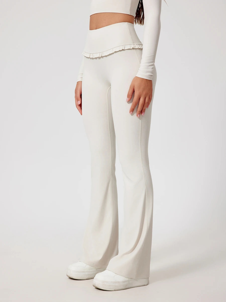 Wavy Cute Ruffle Flared Leggings
