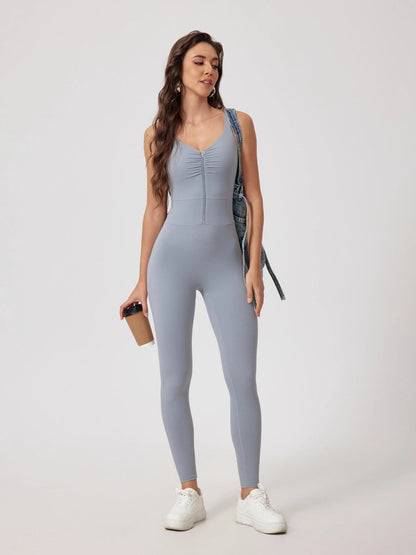 Wavy Curve Zip Suit