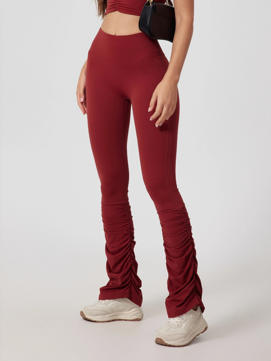Wavy Stretch Flared Leggings