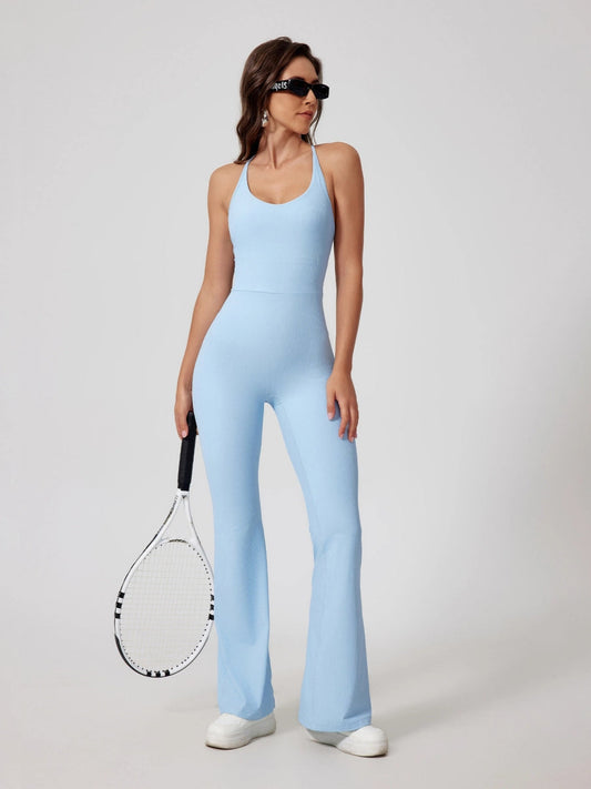 Wavy Strap Halter Suit
