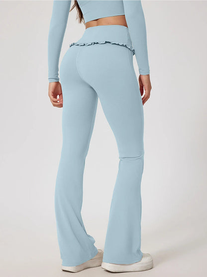 Wavy Cute Ruffle Flared Leggings