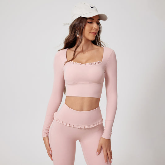 Wavy Cute Ruffle Long Sleeve Top