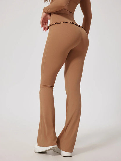 Wavy Cute Ruffle Flared Leggings