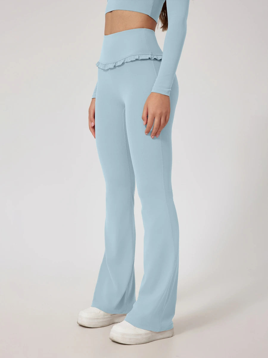 Wavy Cute Ruffle Flared Leggings