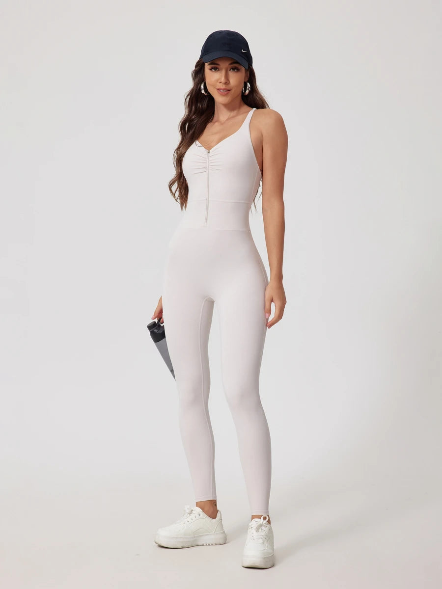 Wavy Curve Zip Suit