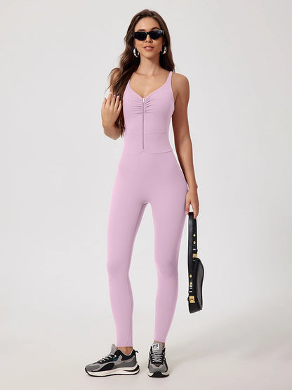 Wavy Curve Zip Suit