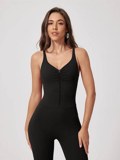 Wavy Curve Zip Suit