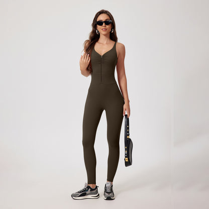 Wavy Curve Zip Suit