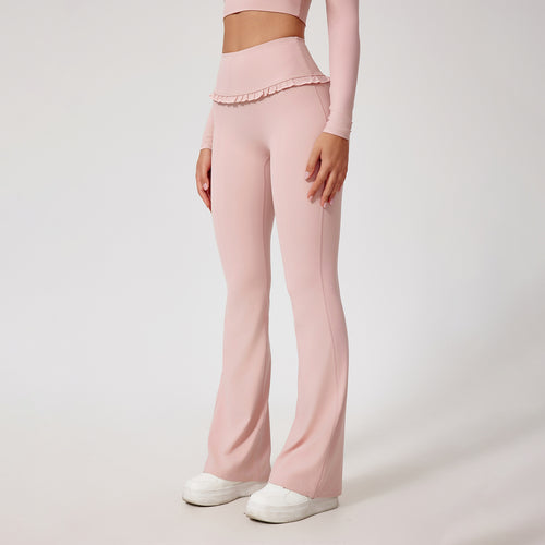Wavy Cute Ruffle Flared Leggings
