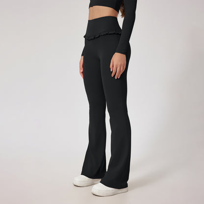 Wavy Cute Ruffle Flared Leggings
