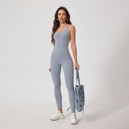 Wavy Curve Zip Suit