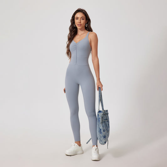 Wavy Curve Zip Suit